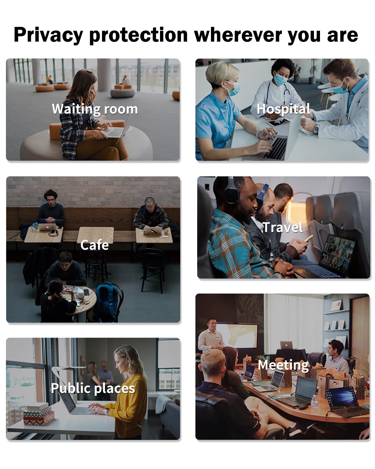 F FORITO 360° Privacy Screen Protector Compatible with MacBook Pro 14 inch (2024-2021, M4, M3, M2, M1, Pro,Max), Anti Peeping Anti Glare and Anti Blue Light Laptop Privacy Screen Shield