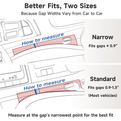 Givifive Car Seat Gap Filler Set of 2, Soft Foam Multifunctional Seat Side Gap Filler with Organizer & Hook Function, 3in1 Gap Stopper Universal Fit Car SUV Truck Fill The Gap Between Seat & Console
