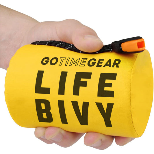 Go Time Gear Life Bivy Emergency Survival Sleeping Bag Thermal Bivy - Use as Emergency Bivy Sack, Survival Sleeping Bag, Mylar Emergency Blanket