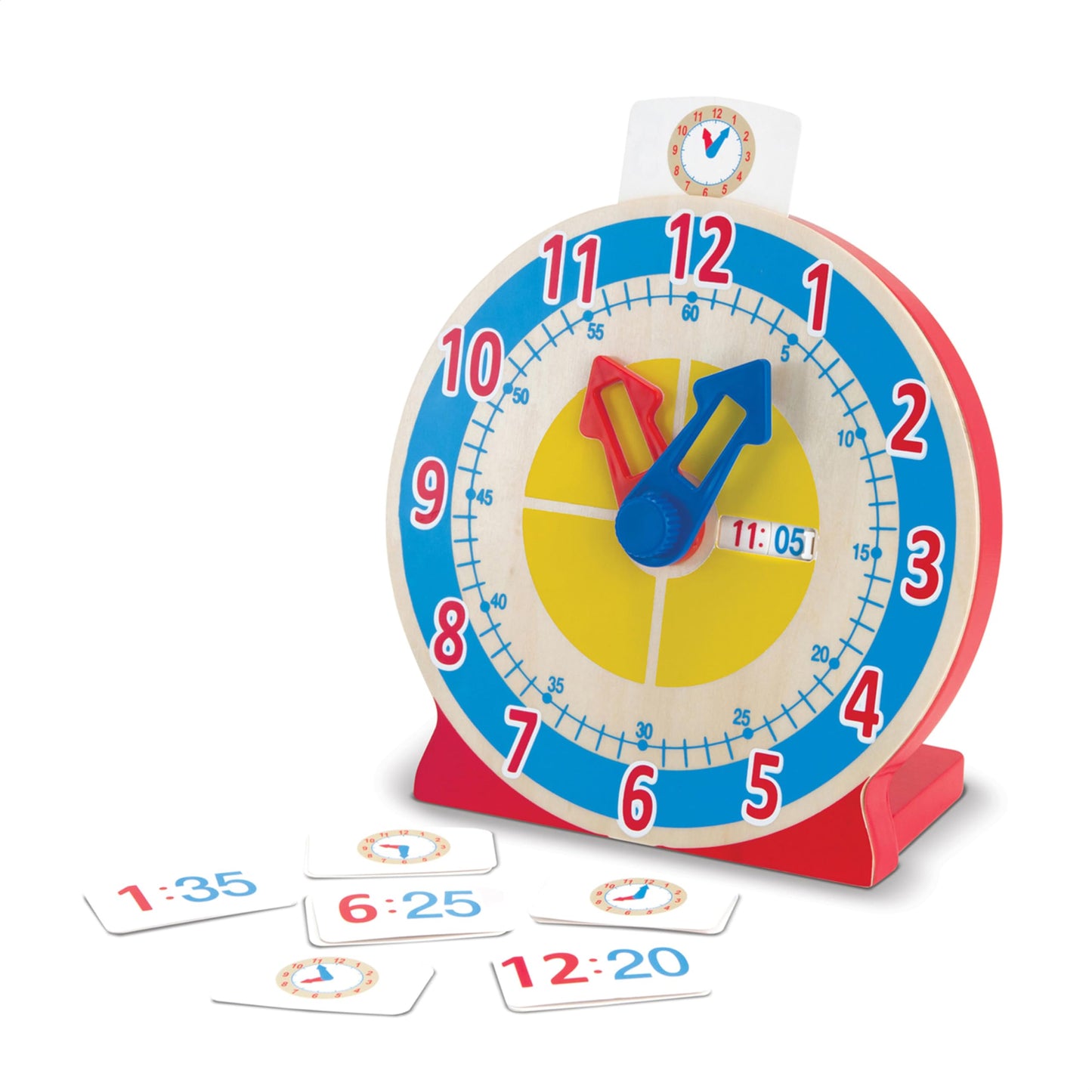 Melissa & Doug Turn & Tell Wooden Clock - Educational Toy with 12+ Reversible Time Cards