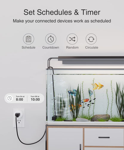 GHome Smart Mini Smart Plug Works with Alexa and Google Home, WiFi Smart Outlet Socket Remote Control Timer Function, Only 2.4GHz Network, No Hub Required, ETL FCC Listed, White