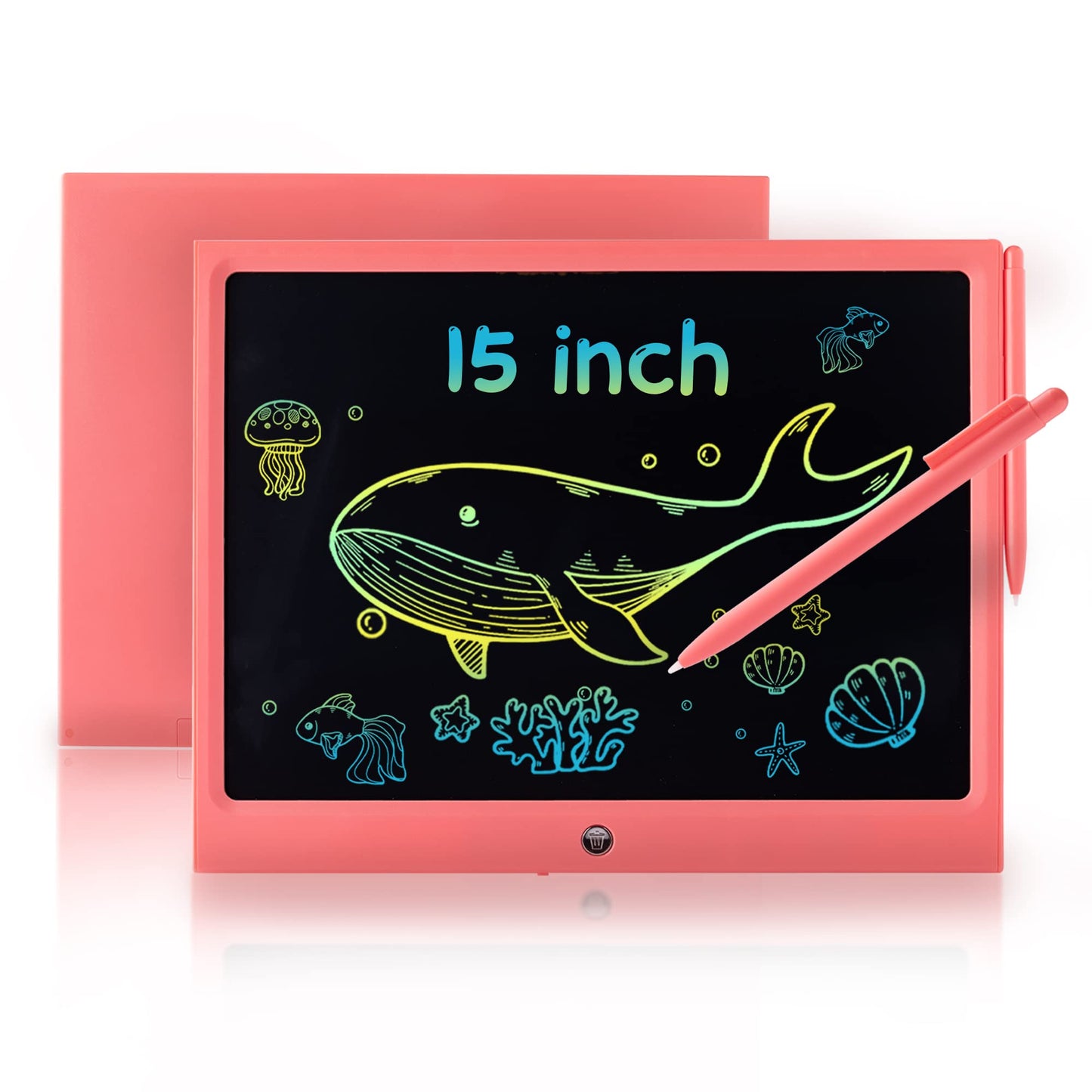 LCD Writing Tablet for Kids, 15 Inch Colorful Electronic Doodle Board, Educational Learning Kids Drawing Tablet Toys, Christmas Birthday Gift for 3 4 5 6 7 8 9 Year Old Girls Boy