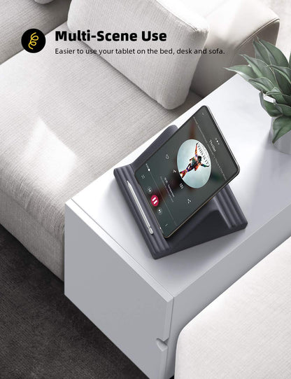 Lamicall Tablet Pillow Stand, Pillow Soft Pad for Lap - Tablet Holder Dock for Bed with 6 Viewing Angles, for 4-13" Tablets, Like iPad Pro 11, 13, Air, Mini, Kindle, Galaxy Tab, E-Reader, Dark Gray