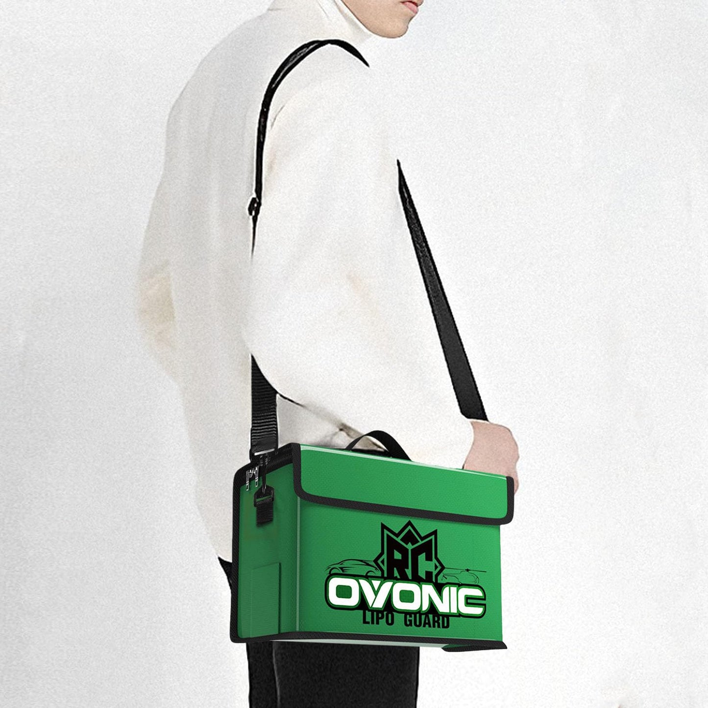 OVONIC Lipo Safe Bag Fireproof Explosionproof Bag Large Capacity Lipo Battery Storage Guard Safe Pouch for Charge & Storage(260X130X180mm 251g)