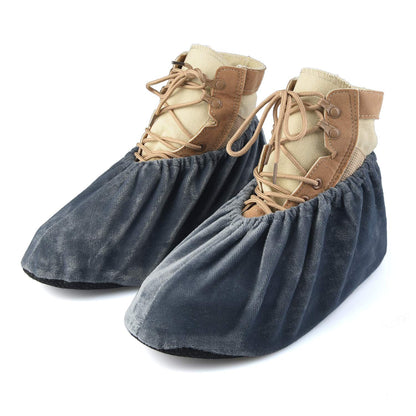 PlasMaller 5 Pairs Non Slip Washable Reusable Shoes Covers For Household Thickened Boots, 5 Colors, XL