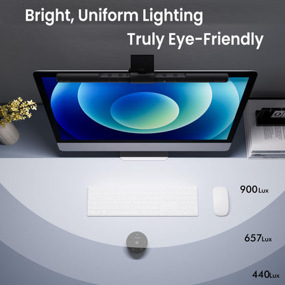 Quntis PC Screen Lamp with Remote Control, Adjustable Screen Light Automatic Dimming, LED USB Computer Lamp 40 cm Monitor Light Bar Lighting for Office Gaming