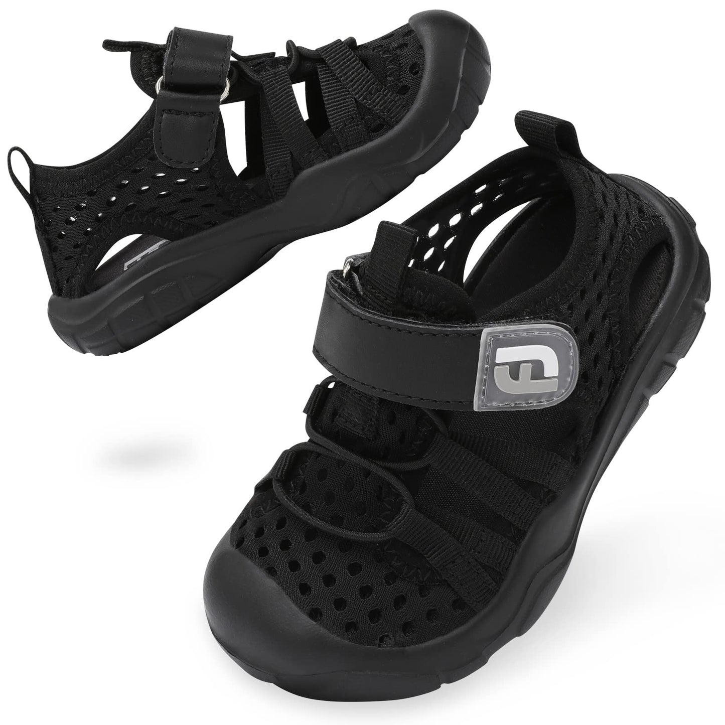 JOINFREE Kids Water Sports Shoes Toddler Auqa Sneakers Boys Girls Outdoor Quick Dry Beach Surf Barefoot Lightweight Non-Slip Breathable Swim Shoes 9 Toddler Black