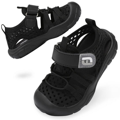 JOINFREE Kids Water Sports Shoes Toddler Auqa Sneakers Boys Girls Outdoor Quick Dry Beach Surf Barefoot Lightweight Non-Slip Breathable Swim Shoes 9 Toddler Black