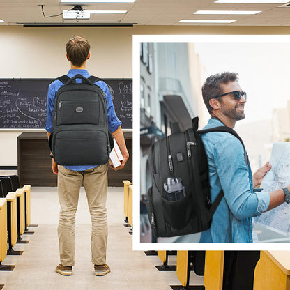 MATEIN 18 Inch Backpack for Men, Extra Large Work Backpack with Lunch Compartment, Water Resistant Insulated Cooler Computer Bag with USB Port, Sturdy Padded Carry On Laptop Daypack for College Travel