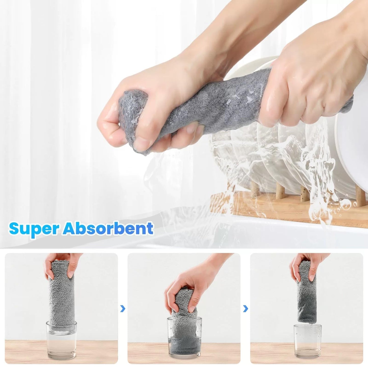 Neessno 12 Pack Cleaning Cloth,Ultra Soft Absorbent Quick Drying Microfiber Cleaning rags,No scratches,Reusable,Washable,Lint Free Cleaning Towels for Kitchen,Window,Glass,car,11.8"×11.8",(Multicolor)