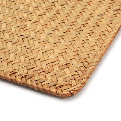 6 Pack Rectangular Woven Placemats, Rattan Wicker Table Mats, 17" x 12", Natural Seagrass Place Mats for Dining Table