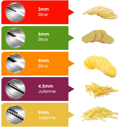 MASTERTOP Mandoline Slicer Adjustable Stainless Steel Food Slicer for Kitchen Vegetable Slicer Onion Potato Fruit French Fry Cutter Potato Chip Julienne Slicer with Cut Resistant Gloves