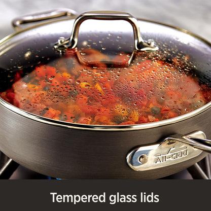 All-Clad HA1 Hard Anodized Nonstick Fry Pan 12 Inch Induction Oven Broiler Safe 500F, Lid Safe 350F Pots and Pans, Cookware Black