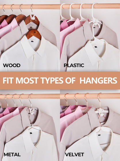 HOUSE DAY Space Saving Hangers 20 Pack, Clothes Hanger Connector Hooks, Heavy Duty Closet Space Saver, Small Space Solutions, Cascading Dorm Room Closet Organizer and Storage - White