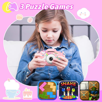 Mgaolo Kids Camera Toys for 3-12 Years Old Boys Girls Children,Portable Child Digital Video Camera with Silicone Cover, Christmas Birthday Gifts for Toddler Age 3 4 5 6 7 8 9 (Camo Pink)