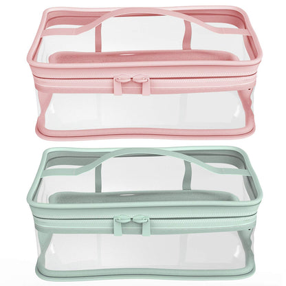 Makeup Bag Zipper Waterproof Portable Travel Storage Pouch 2 Pcs