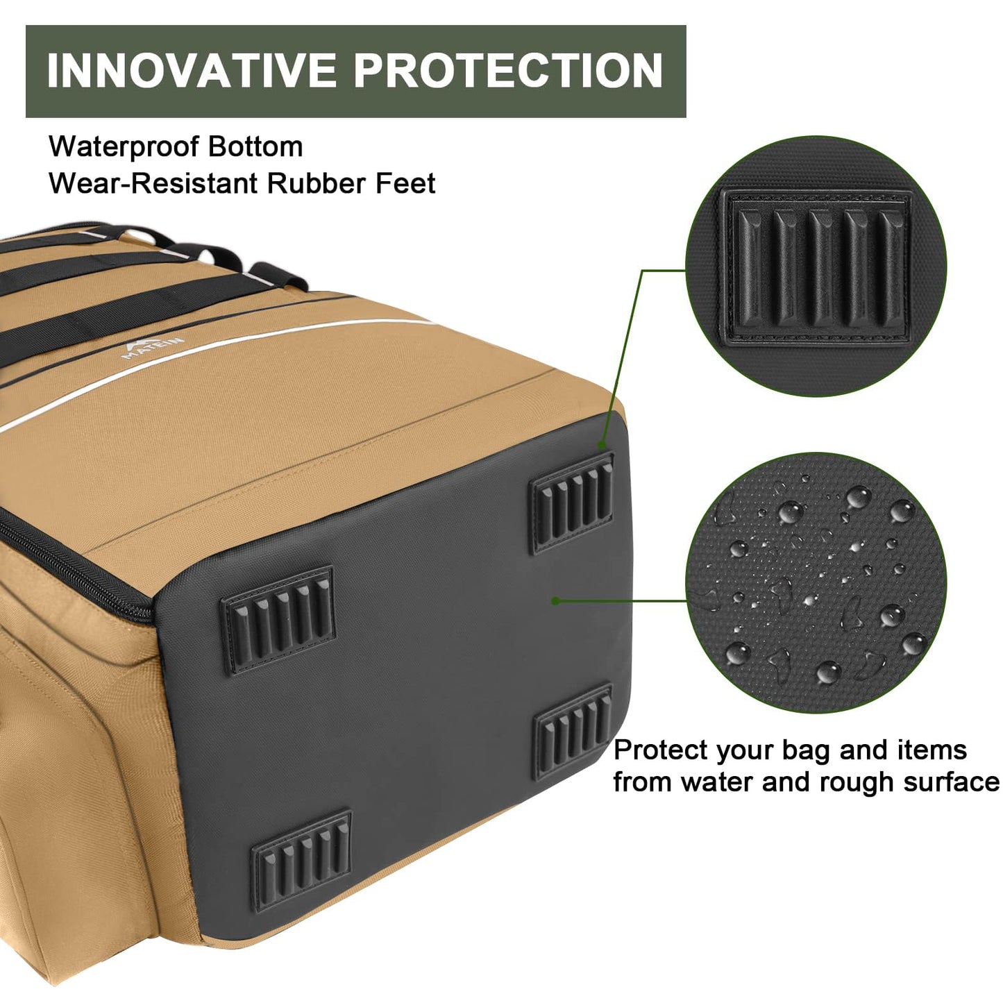 MATEIN Fishing Backpack, Water Resistant Fishing Tackle Box Bag with Rod Holders & Cooler, Gear Gifts for Men