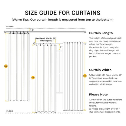 INOVADAY 100% Blackout Curtains for Bedroom, Black Out Curtains 84 Inch Long, Clip Rings Linen Blackout Drapes, Thermal Insulated Room Darkening for Living Room, 2 Panels - Beige,W50xL84