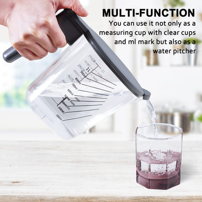 Recogwood Measuring Cups and Spoons set 10 Pieces, Stackable Measuring Cup with Lid, Kitchen Cooking Baking Measuring Spoons Set for Liquid and Dry, BPA Free, Dishwasher Safe