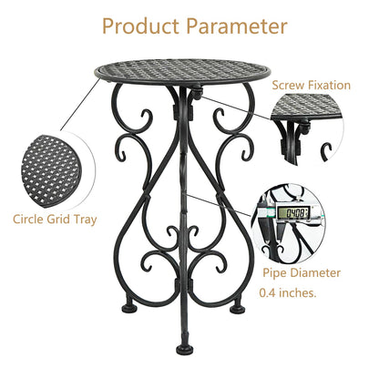 NAKUPE Metal Plant Stand, Heavy Duty Flower Pot Stand 17" Tall, Single Planter Holder for Indoor, Outdoor, Garden, Patio, Porch, Balcony, Home Decor, Black(1 Pack)