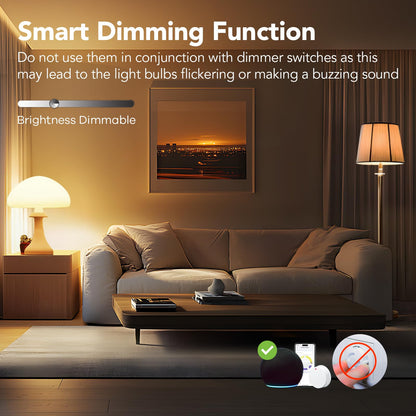 OREiN Smart Edison Light Bulbs with Smart Button, WiFi ST19(58) Vintage Light Bulbs E26 Base, 800lm Dimmable 2700K-6500K Tunable White, Smart Filament Bulb That Work with Alexa, 60W Equivalent, 6Pack