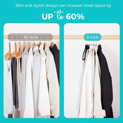 HOUSE DAY Premium Velvet Hangers 50 Pack Black, Non-Slip Flocked Felt Hangers, Sturdy Clothes Hangers with 360° Rotatable Hook, Heavy Duty Coat Hanger, Durable Slim Hanger for Closet Space Saving