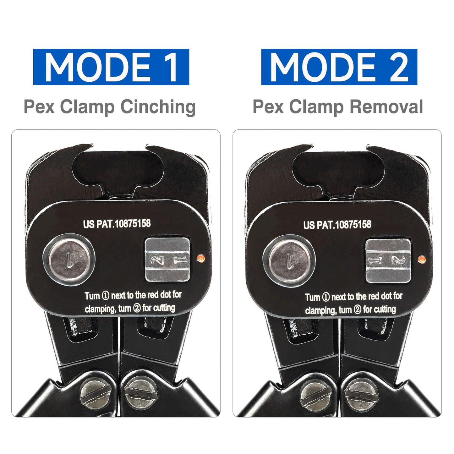iCrimp PEX Clamp Tool Kit for 3/8-in, 1/2-in, 3/4-in, 1-in PEX Clamp Cinch & Removal, c/w 1/2''(20 Pack) and 3/4''(10 Pack) PEX Clamp Rings, PEX Tubing Cutter