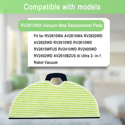 8 Pack RV2610WA Vacuum Mop Replacement Pads for Shark RV2610WA AV2610WA RV2620WD AV2620WD RV2610WD RV2610WD RV2610WFUS RV2410WD AI Ultra 2- in-1 Robot Vacuum Cleaner