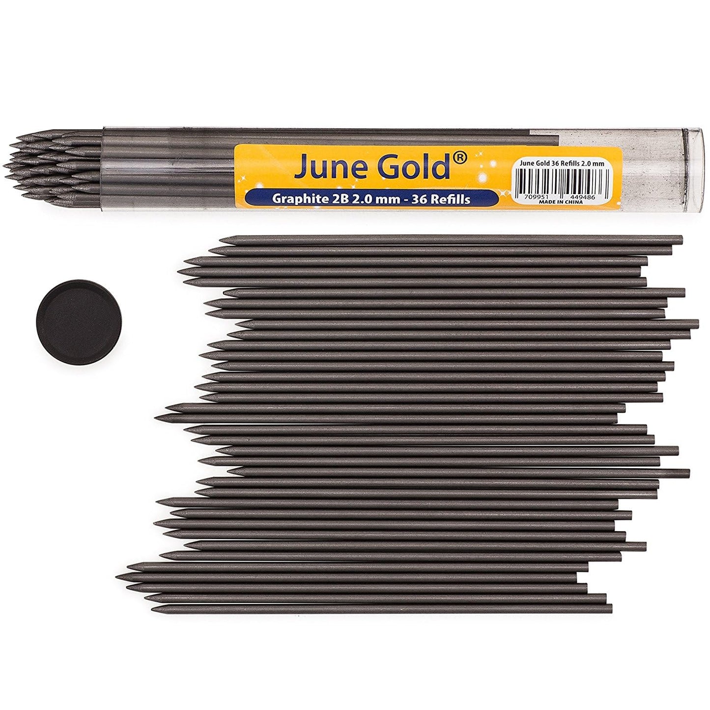 June Gold 4 Pro 2.0 mm Mechanical Pencils, 36 Colored Refills, 36 2B Refills, 36 4B Refills, 2 Sharpeners, 2 Smudge Resistant Erasers, Built in Sharpeners & Soft Non-Slip Grip on Each Pencil