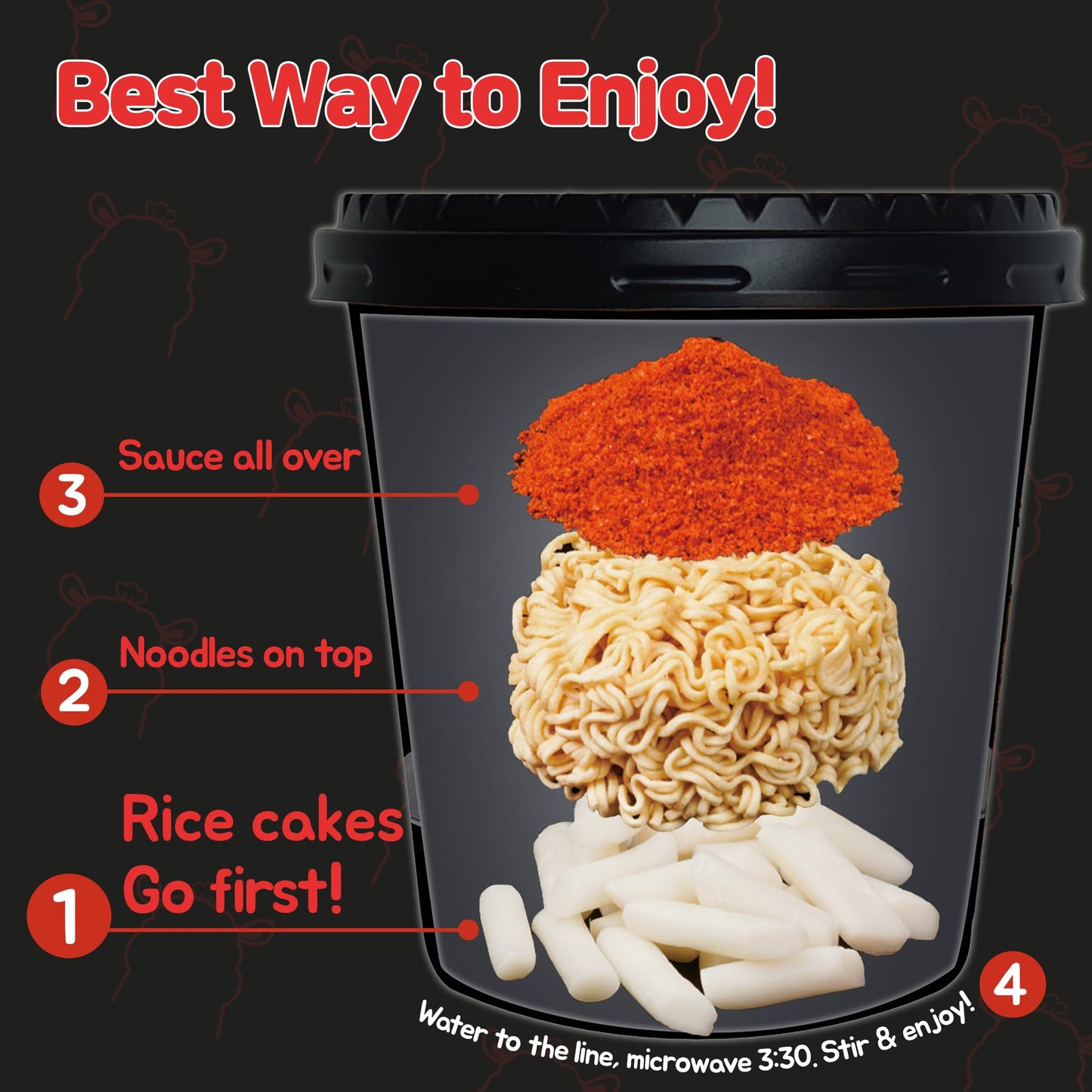 KINIKORA Premium Instant Rabokki Cup - Original Flavor, 2 Cups, Korean Ramen & Tteokbokki, Quick and Easy Street Food