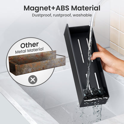 Mystozer Magnetic Spice Rack for Refrigerator, Kitchen Organizer and Storage Shelf, Black (4 Pack)…