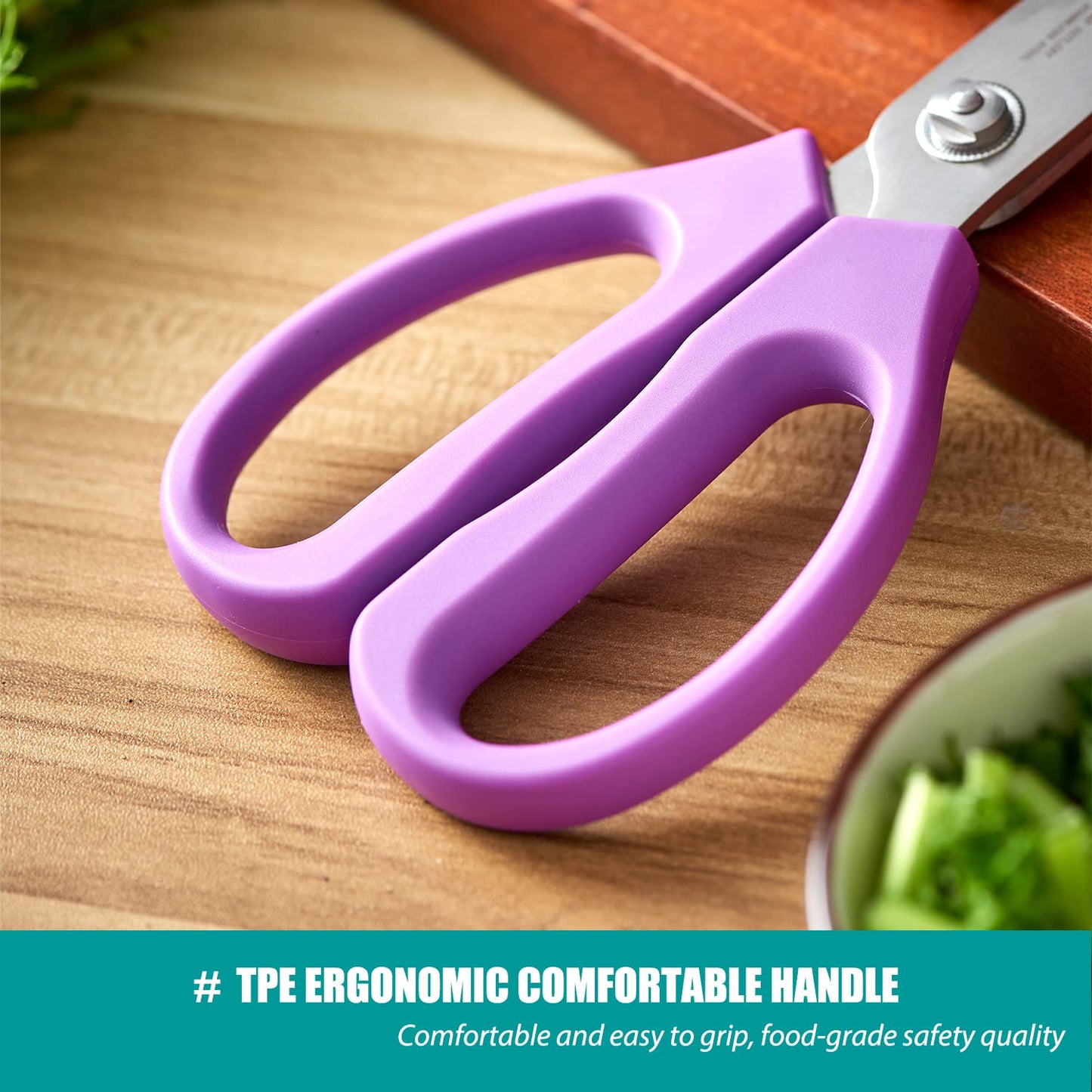 KUNIFU Kitchen Scissors, All Purpose Kitchen Shears, Heavy Duty Come Apart Scissors Gadgets Utensils - Black