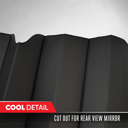 Motor Trend Windshield Sunshade for Car, Truck & SUV, Black - Folding Sun Shade for Front Window, Auto Sun Visor Heat Protection, UV Rays Blocker (58 x 24 Inch)