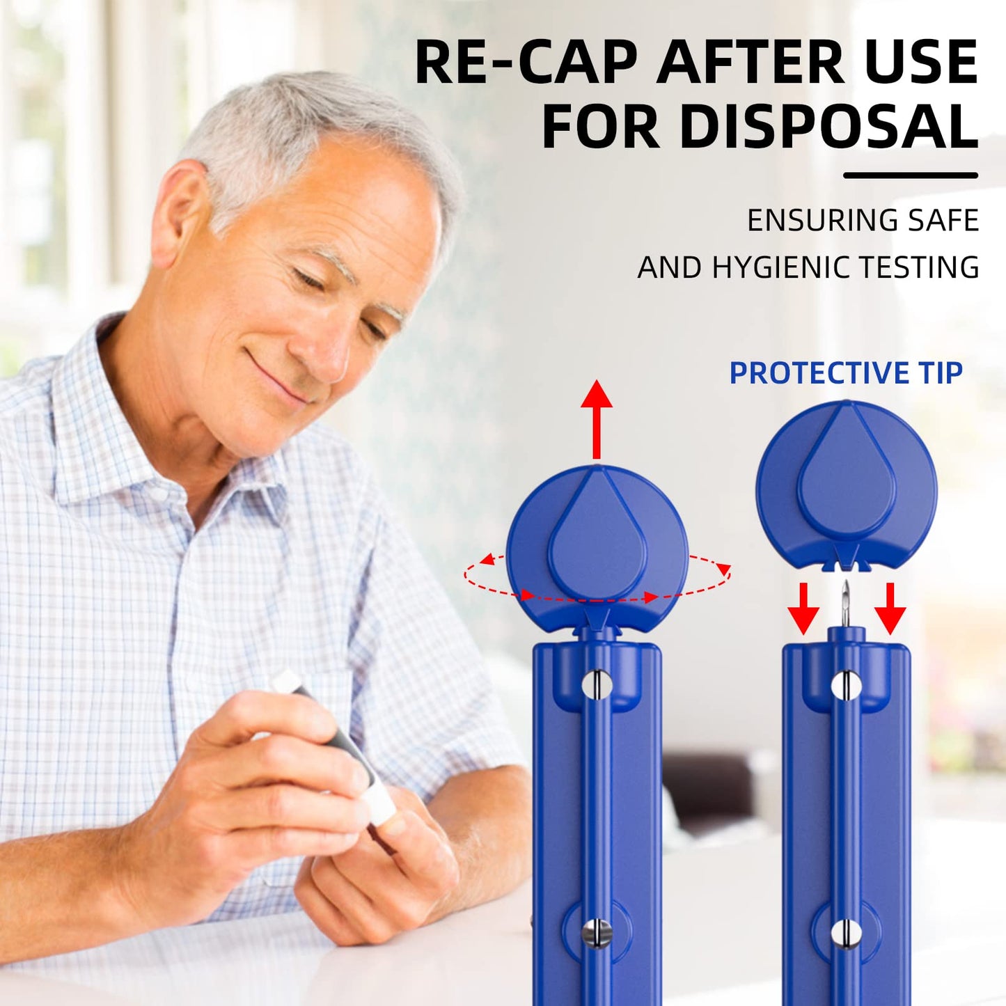 Metene Twist Top Lancets for Lancing Devices, 310 Count, 30 Gauge Lancets for Blood Sugar Test, Diabetic Lancets, Blue