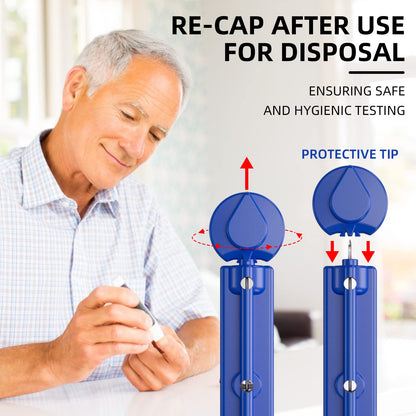 Metene Twist Top Lancets for Lancing Devices, 310 Count, 30 Gauge Lancets for Blood Sugar Test, Diabetic Lancets, Blue