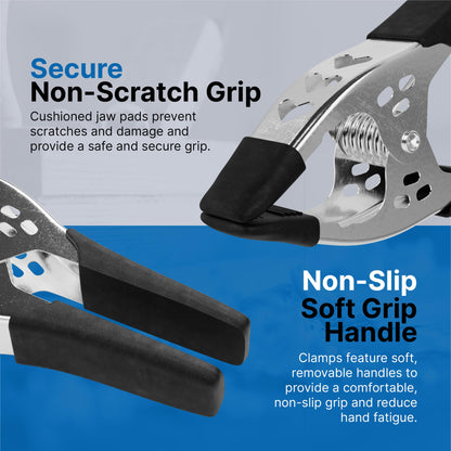 Lot of 24-6" inch Spring Clamp Large Super Heavy Duty Spring Metal Black - 3 inch Jaw Opening