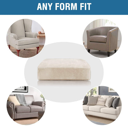 H.VERSAILTEX Velvet Stretch Couch Cushion Cover Plush Cushion Slipcover for Chair Loveseat Sofa Cushion Furniture Protector Seat Cushion Sofa Cover (3 Piece Sofa Cushion Covers, Ivory)