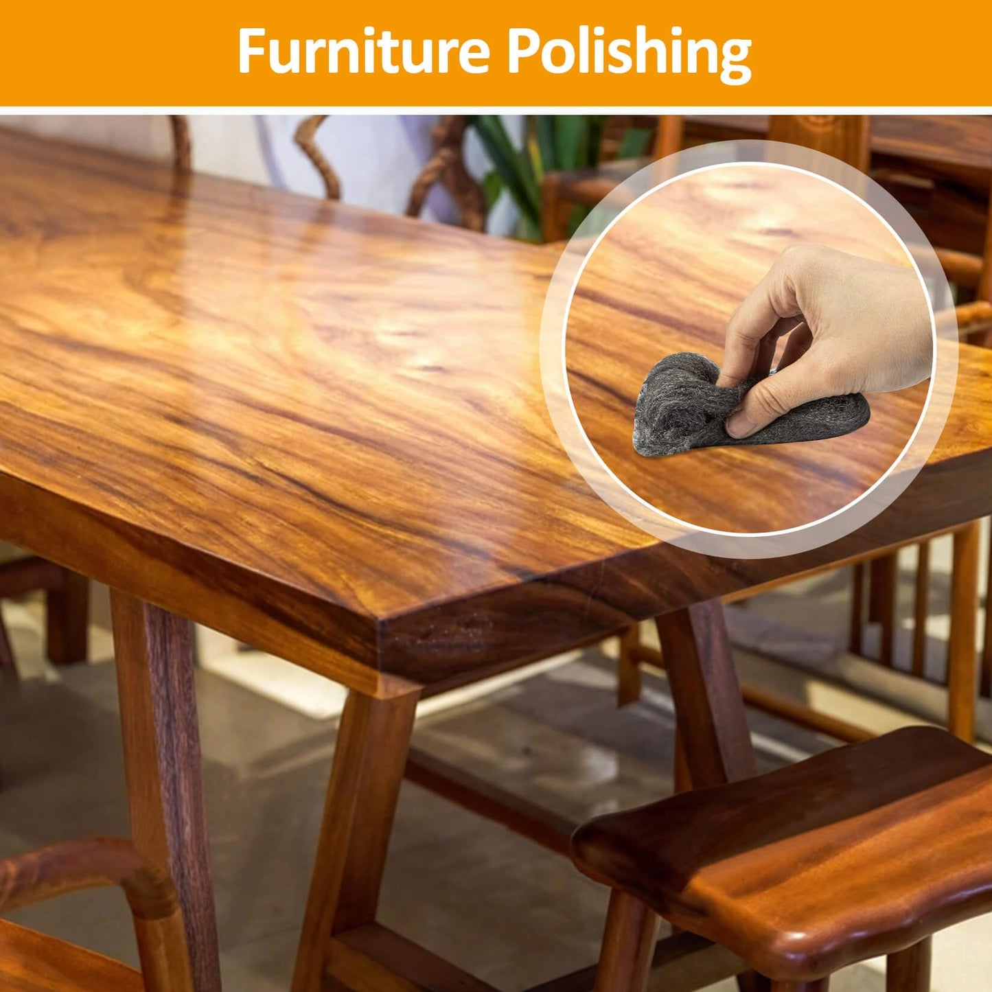 MAQIHAN Steel Wool Pads 0000 15PCS - Steel Wool 0000 Roll Glass Wood Fabric Metal Extra Fine Polishing Chrome Glass Polishing Pads Wool Steelwool Mice Control Weep Hole Covers Walls Fill