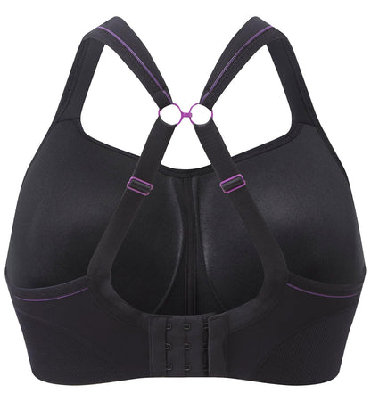 Panache Women's Plus-Size Non Wired Sports Bra, Black, 32E