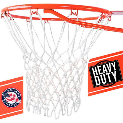 Ultra Sporting Goods Heavy Duty Basketball Net Replacement - All Weather Anti Whip, Fits Standard Indoor or Outdoor Rims - 12 Loops (White)
