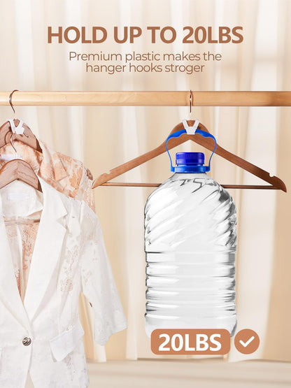 HOUSE DAY Space Saving Hangers 20 Pack, Clothes Hanger Connector Hooks, Heavy Duty Closet Space Saver, Small Space Solutions, Cascading Dorm Room Closet Organizer and Storage - White