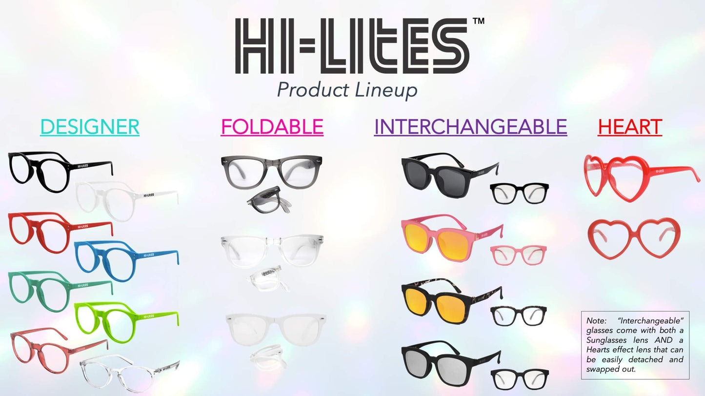 HI-LITES Special Effect Glasses-HEART Effect Lenses (Clear) - Designer Style