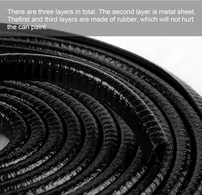 SINGARO 33Ft (10M) Car Door Edge Guard, No Glue Car Door Entry Guard Protective Strip, Rubber Edge Trim Car Door Protector, Applicable to Car, Truck, SUV and ATV, Car Exterior Accessories（Black-A）