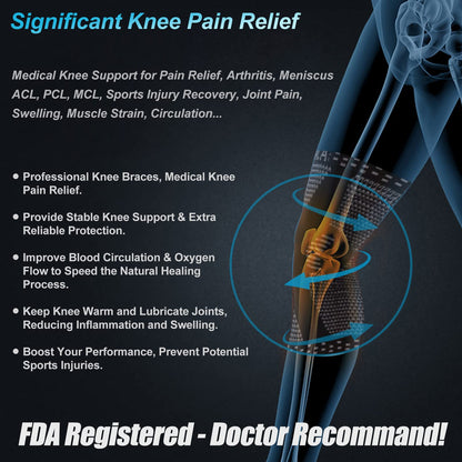 NEENCA Professional Knee Brace for Pain Relief, Medical Knee Support with Patella Pad & Side Stabilizers, Compression Knee Sleeve for Meniscus Tear, ACL, Joint Pain, Runner, Workout - FSA/HSA Eligible