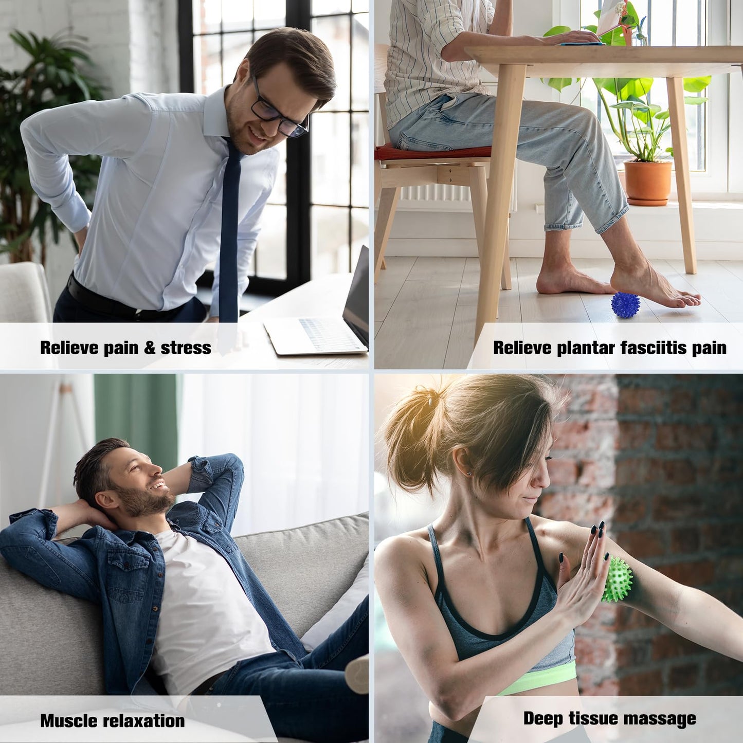 Foot Ball Roller Massager for Plantar Fasciitis,Foot Massager Roller Set,Massage Balls and Foot Roller for Plantar Fasciitis Relief | Trigger Point Therapy(1 Foot Massage Roller+2 Spiky Massage Balls)
