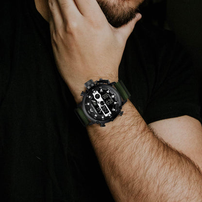 MEGALITH Mens Watches with Nylon Waterproof Digital Military Sport Tactical Multifunction Heavy Duty Led Black Watch for Men, Alarm Stopwatch