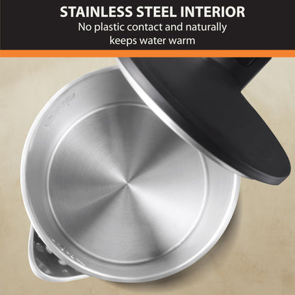 KRUPS 1.5L Electric Kettle, Cool Touch Stainless Steel Interior, Fast Boiling, one cup in 80 seconds, Double Wall, Fast Boiling, Auto Off, Keep Warm, Cordless, Black