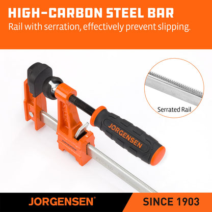Jorgensen 2-Piece Steel Bar Clamp Set, Light Duty F-Clamp, 8-inch & 12-inch