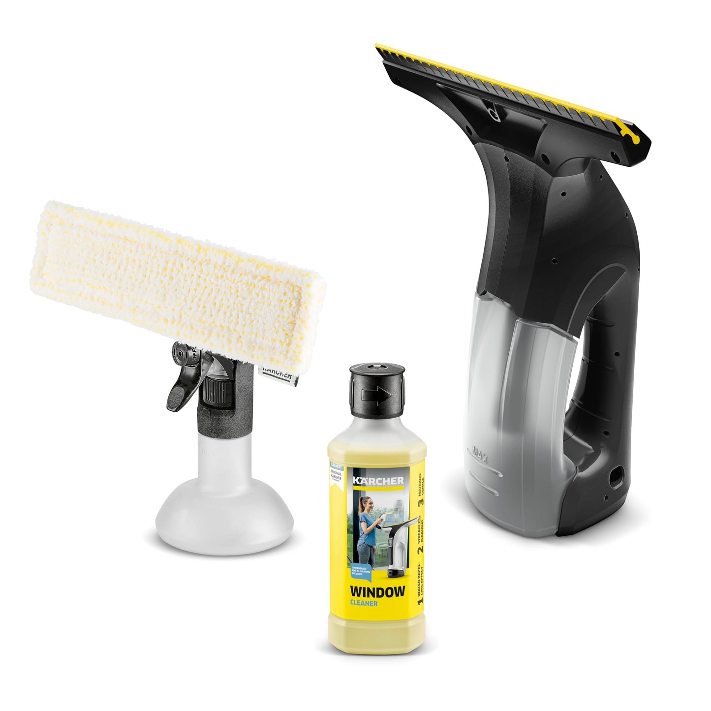 Kärcher WV 1 Plus Black Edition Window Vacuum Squeegee - for Showers, Mirrors, Glass, & Countertops - 10 in. Squeegee Blade