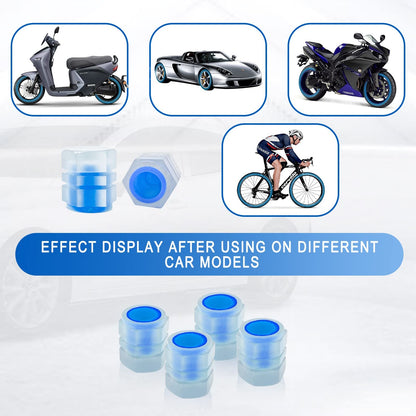 Miytsya 4 PCS Luminous Wheels Cap Tire Valve Stem, Glow Luminous at Night, Air Caps Cover Fluorescent, Illuminated Auto Car Wheel Valve Stem Caps Cover for Car, Motorcycles, Truck, Vehicle (Blue)
